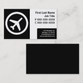 Cartes d'avion simples en noir (Devant / Derrière)