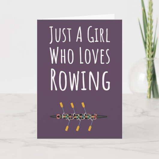 Cartes d'aviron roses pour filles (Devant)