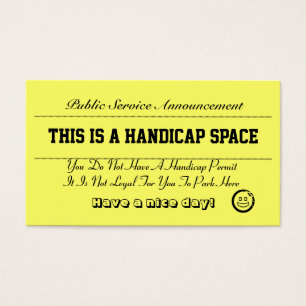 Cartes d'avis de stationnement d'handicap