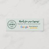Cartes d'avis Google Émeraude Vert (Devant)