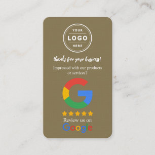 Cartes d'avis Google My Business avec logo et QR C