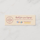 Cartes d'avis Google Rose Gold & Champagne (Devant)