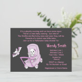 Cartes d'Baby shower pour petites filles Skeleton (Debout devant)