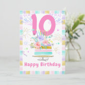 Cartes de 10e anniversaire pour les filles (Debout devant)
