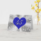 Cartes de 45e anniversaire de mariage bleu bon mar (Fleur jaune)