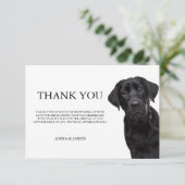 Cartes de Baby shower du Labrador noir Merci (Debout devant)