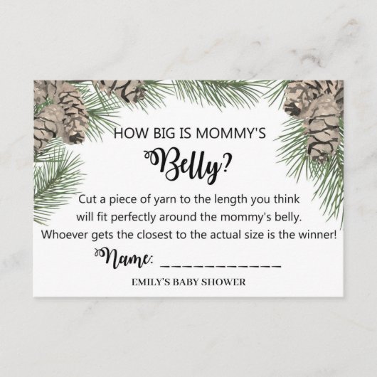 Cartes de Baby shower en Pinecone d'hiver (Devant)