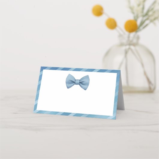 Cartes de Baby shower Little Man - Blue Bow Cravat (Devant)