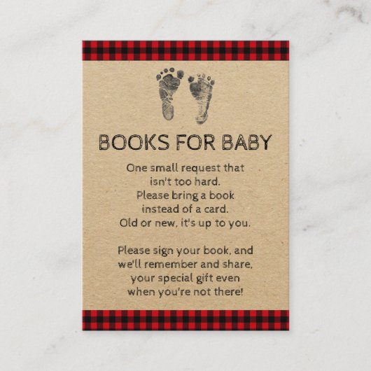 Cartes de Baby Shower Lumberjack Bring A Book (Devant)