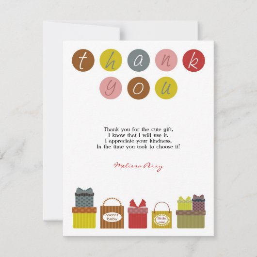 Cartes de Baby shower Merci (Devant)