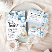 Cartes de Baby shower Merci Blue Boy