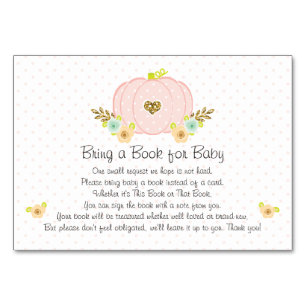 Cartes de Baby shower Pink Citrouille Book