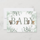 Cartes de baby shower pour animaux Safari (Dos)