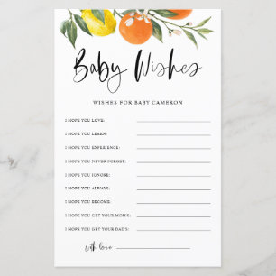 Cartes de Baby shower pour bébé - Voeux botaniques