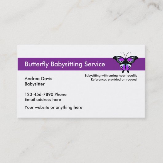 Cartes de babysitting (Devant)
