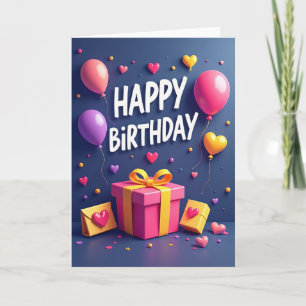 Cartes de ballons d'anniversaire au crépuscule