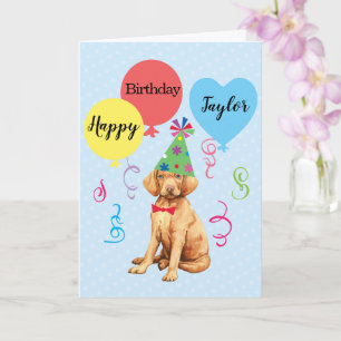 Cartes de Ballons de Fête d'Anniversaire Vizsla