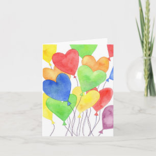 Cartes de ballons en forme de cœur - Carte de vœux