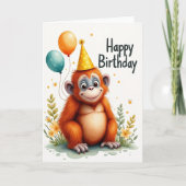 Cartes de ballons singe mignon (Devant)