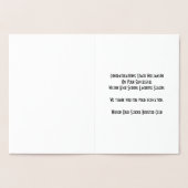 Cartes de banquet de Merci de crosse ou de command (Intérieur)