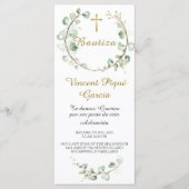 Cartes de Baptême Courtes Prières (Devant)