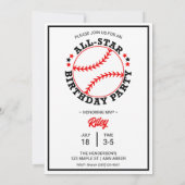 Cartes de base-ball Photo Anniversaire Fête Invita (Dos)