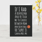 Cartes de basketball drôles pour adolescentes et f (Fleur jaune)