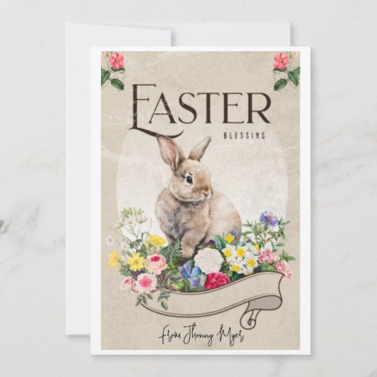 cartes de bénédiction de pâques scropt modernes (Devant)