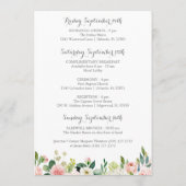 Cartes de bienvenue de l'hôtel Mariage rose blanc (Dos)