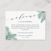 Cartes de bienvenue du Mariage de feuillage tropic (Devant)