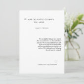 Cartes de bienvenue et d'itinéraire de mariage de  (Debout devant)