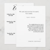 Cartes de bienvenue et d'itinéraire de mariage de  (Devant / Derrière)