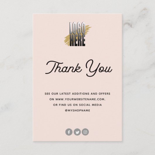 Cartes de bijoux Blush avec logo (Devant)