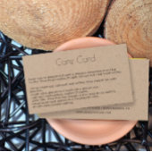 Cartes de bijoux Instructions avec logo Kraft