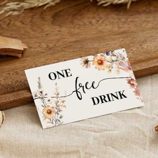 Cartes de billet de boisson gratuite pour mariage