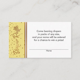 Cartes de billets de tombola pour couches avec con
