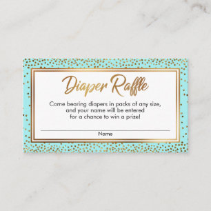 Cartes de billets de tombola pour couches confetti
