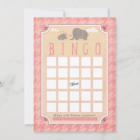 Cartes de Bingo baby shower (Devant)