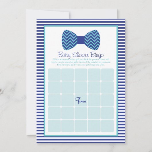 Cartes de Bingo Baby shower Cravate (Devant)