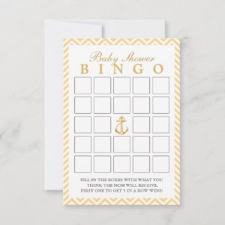 Cartes de Bingo Baby shower Nautique Chevron Strip