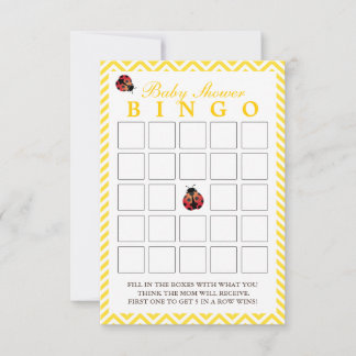 Cartes de bingo de Baby shower de Chevron Jaune La