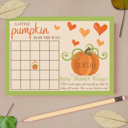 Cartes De Bingo De Baby shower De Petite Citrouill