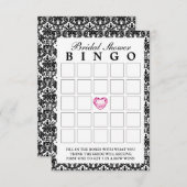 Cartes de Bingo de Coeur Diamant Classé Damask (Devant / Derrière)