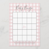 Cartes de bingo de douche à En vichy rose GIrl (Devant)
