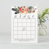 Cartes de Bingo de douche à fleurs aquarelles bohè (Debout devant)