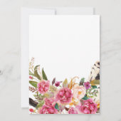 Cartes de bingo de douche à fleurs aquarelles bohè (Dos)