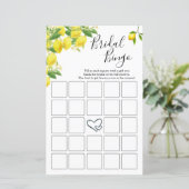 Cartes de Bingo de Fête des mariées à thème citron (Debout devant)