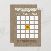 Cartes de Bingo de Fête des mariées Russe Sunflowe (Devant / Derrière)