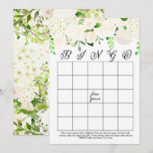 Cartes de Bingo de Fêtes des mariées Florales blan (Devant / Derrière)