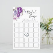 Cartes de Bingo de Fêtes des mariées florales viol (Debout devant)